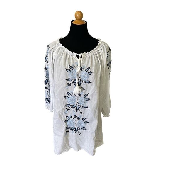 MADISON MATHEWS EMBROIDERED BLOUSE SIZE MEDIUM - Picture 3 of 7